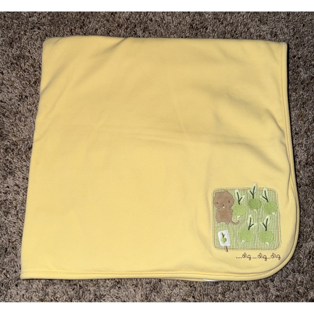 Gymboree Does Your Garden Grow vegetables‎ blanket Yellow Green dig 2006